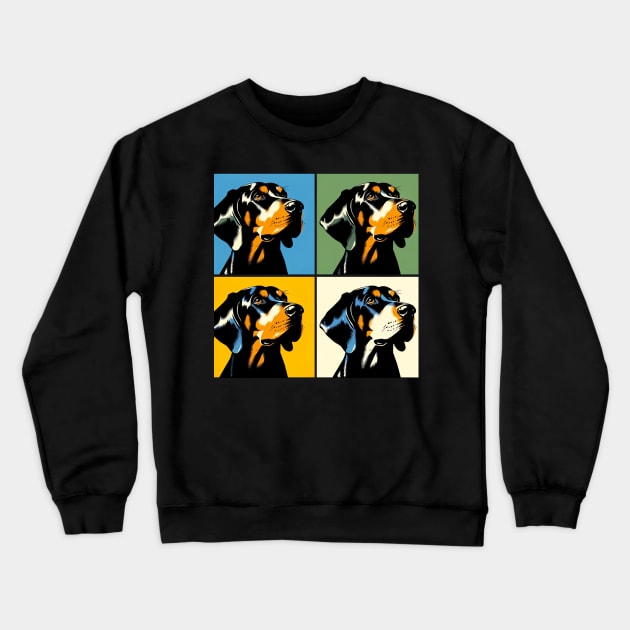 Black and Tan Coonhound Pop Art - Dog Lovers Crewneck Sweatshirt by PawPopArt